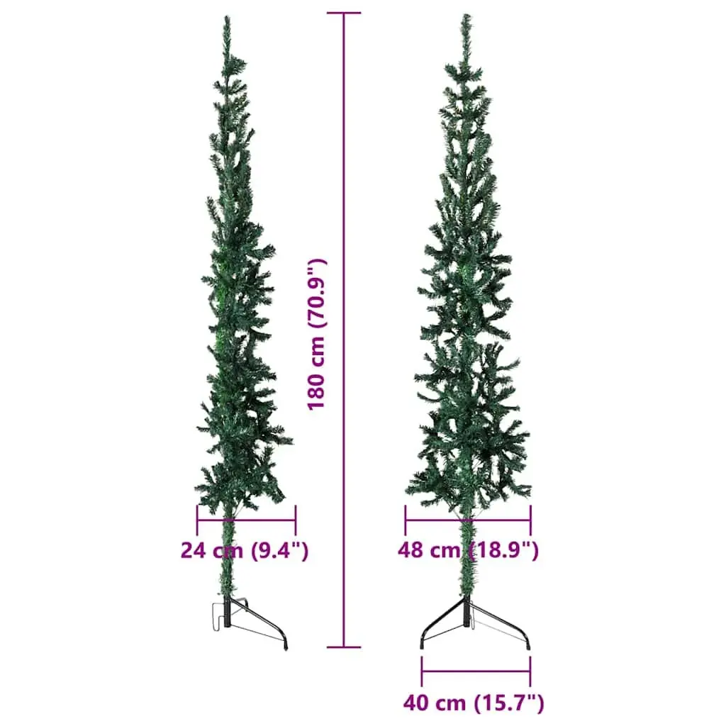 Slim Half Christmas Tree with Stand, 180cm