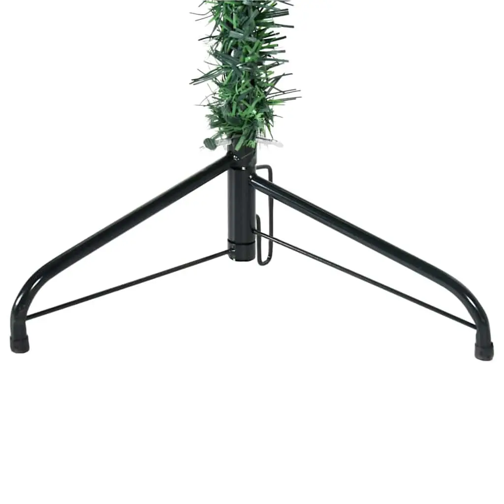 Slim Artificial Half Christmas Tree with Stand 210cm Green Holiday Decor