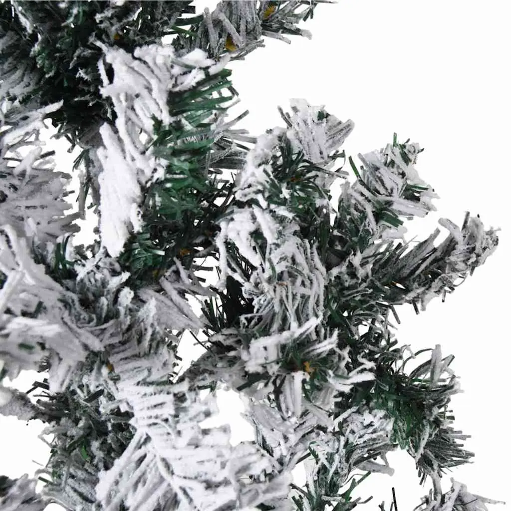 Artificial Half Christmas Tree for Seasonal Holiday Decoration 240cm Flocked Snow Green