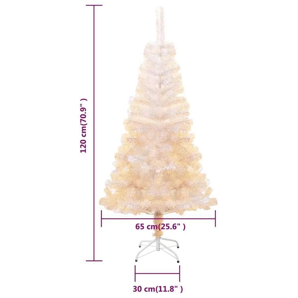 Artificial Christmas Tree for Room 120cm White Iridescent Tips PVC Bushy