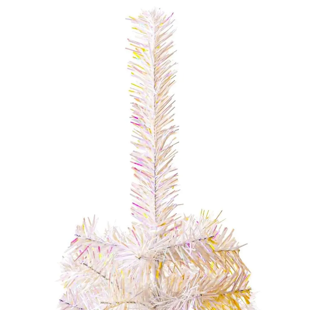 Artificial Christmas Tree Seasonal Decoration 210cm White Iridescent Tips PVC Bushy
