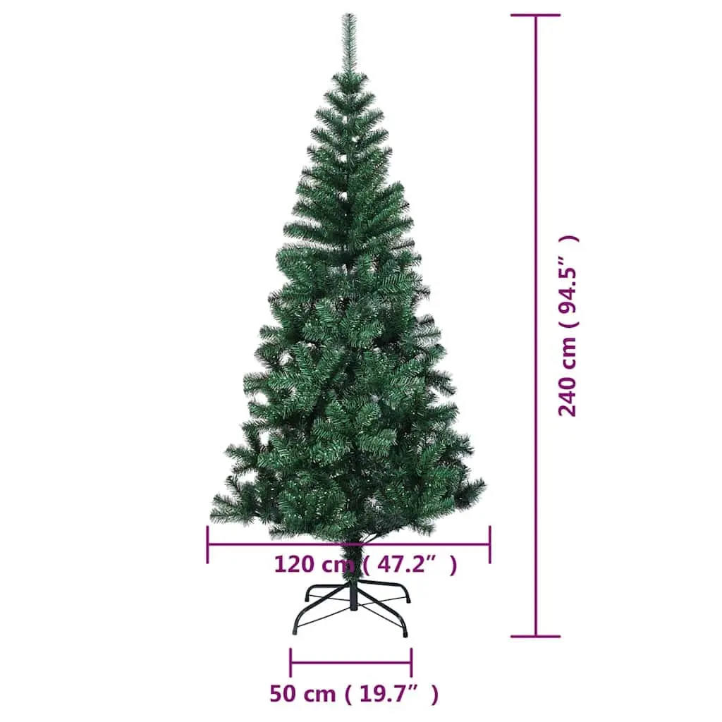 Artificial Christmas Tree 240cm Green PVC for Seasonal Decoration