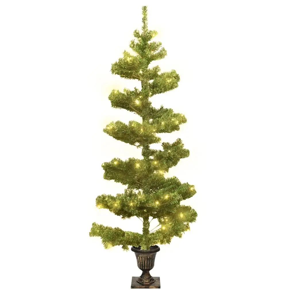 Artificial Christmas Tree for Holiday Decoration 120cm Green Pre-lit with LED Lights
