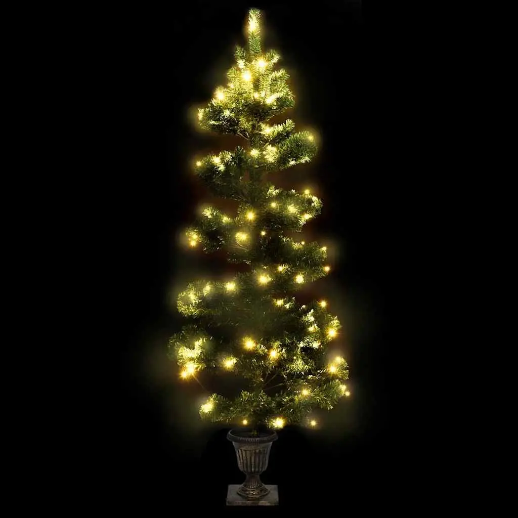 Artificial Christmas Tree for Holiday Decoration 120cm Green Pre-lit with LED Lights