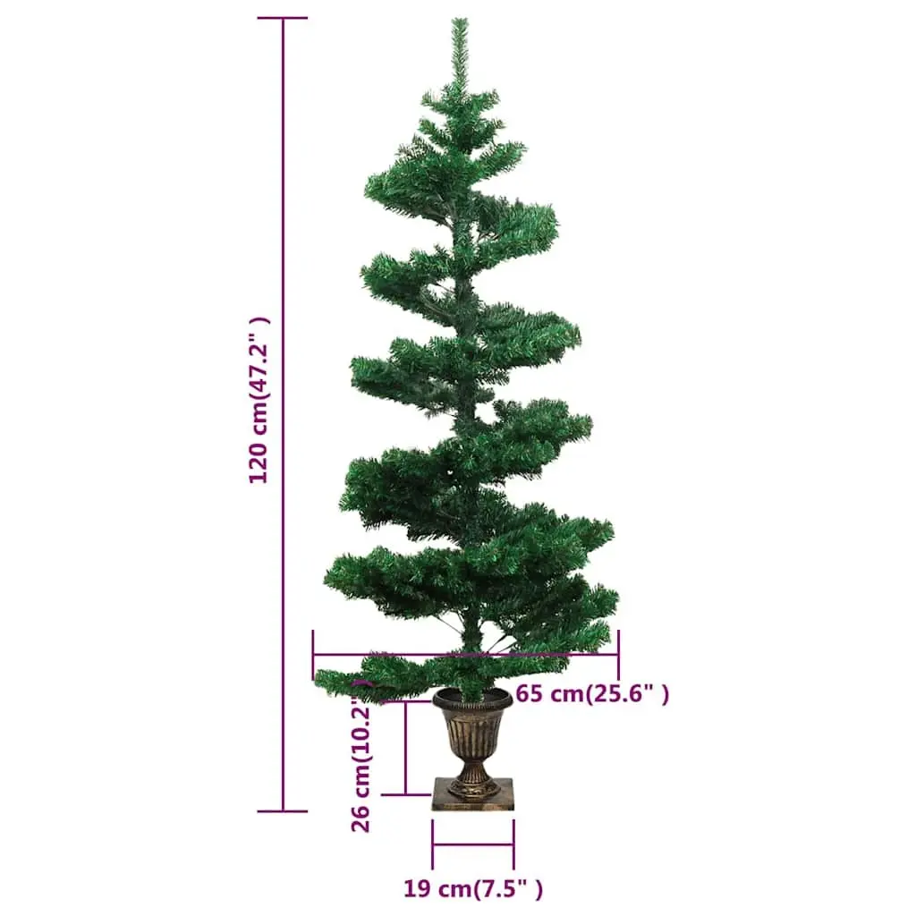 Artificial Christmas Tree for Holiday Decoration 120cm Green Pre-lit with LED Lights