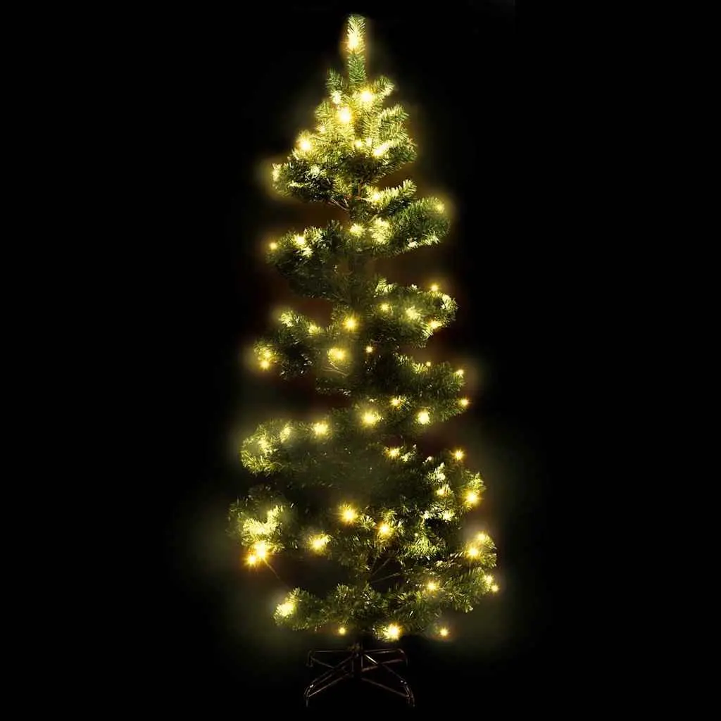 Pre-lit Christmas Tree for Holiday Decoration 150cm Green PVC Artificial