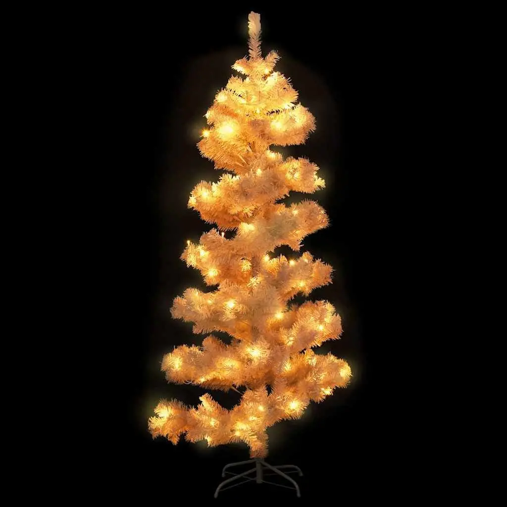 Pre-lit Christmas Tree for Holiday Decoration 150cm White Artificial with LED Lights