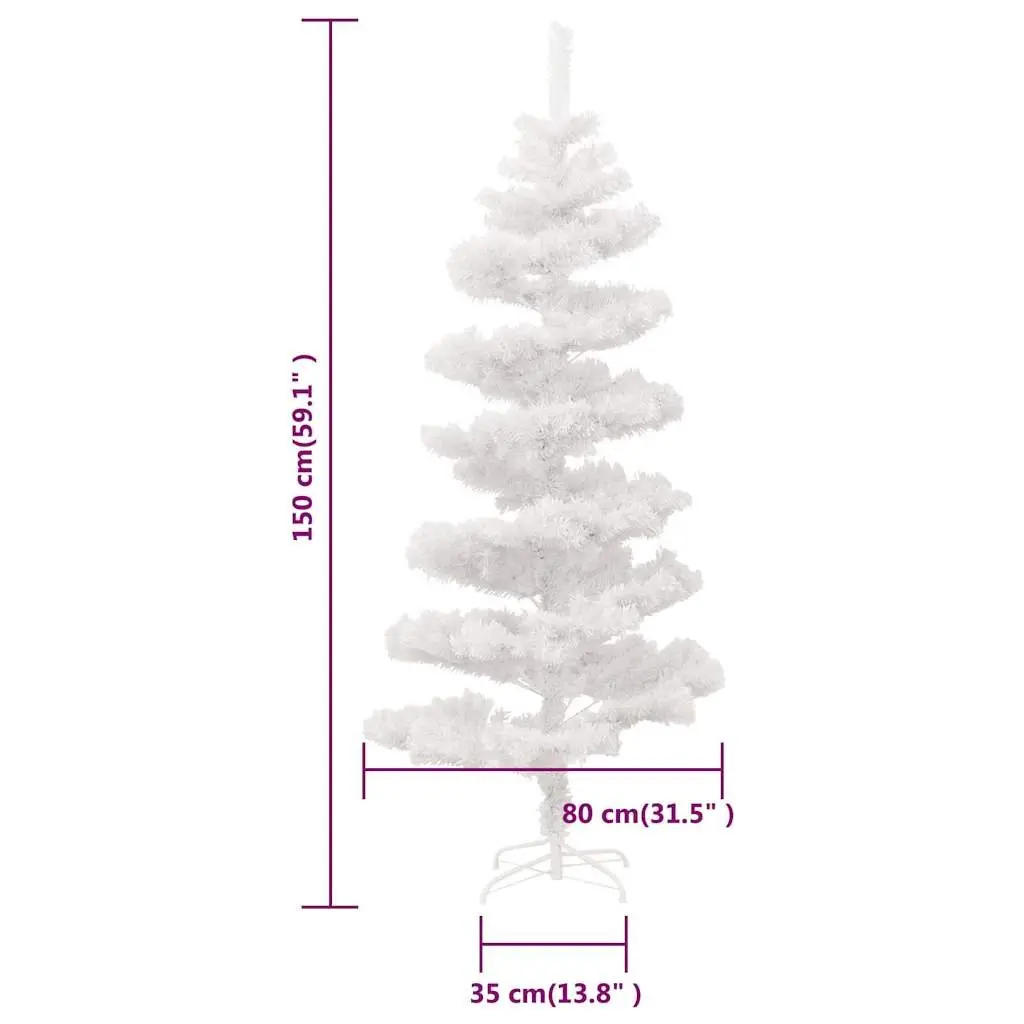 Pre-lit Christmas Tree for Holiday Decoration 150cm White Artificial with LED Lights