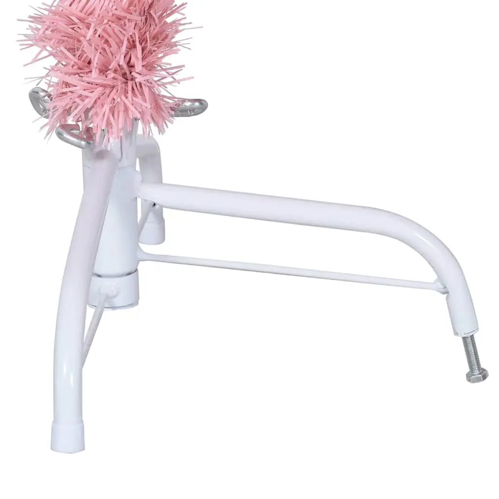 Half-Round Pink Christmas Tree with Steel Stand, 120 cm