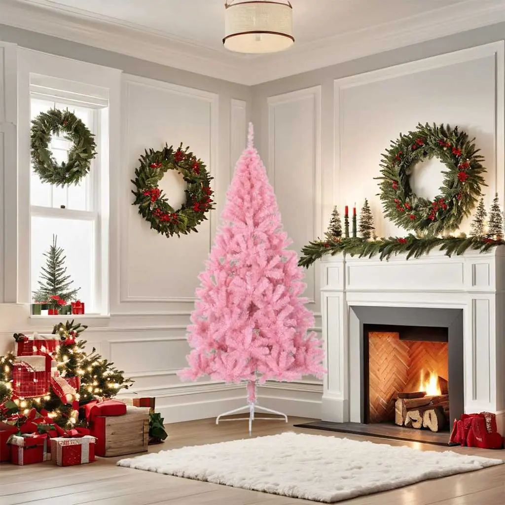 180cm Pink Half Christmas Tree with Stand