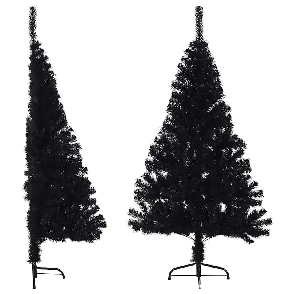Half Christmas Tree Black 150cm Artificial Decoration for Corner or Wall Space