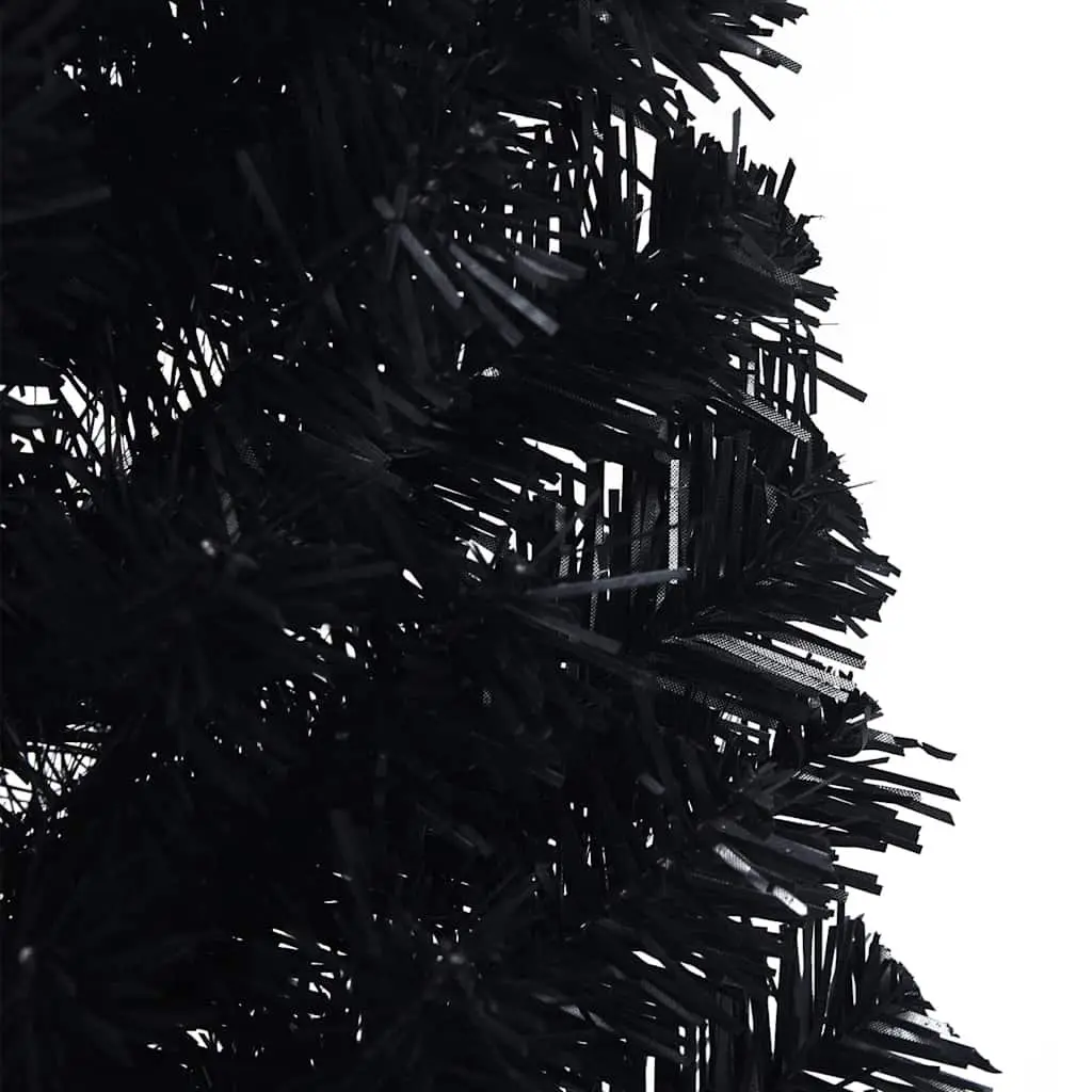 Half Christmas Tree Black 150cm Artificial Decoration for Corner or Wall Space