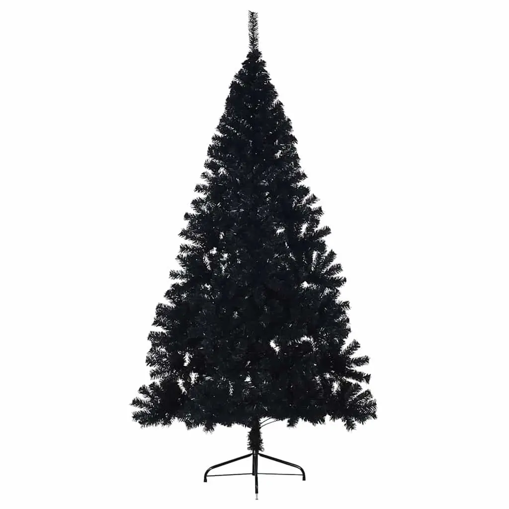 Artificial Half Christmas Tree Wall 180cm Black PVC Bushy Holiday Decor