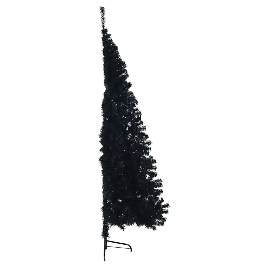 Artificial Half Christmas Tree Wall 180cm Black PVC Bushy Holiday Decor