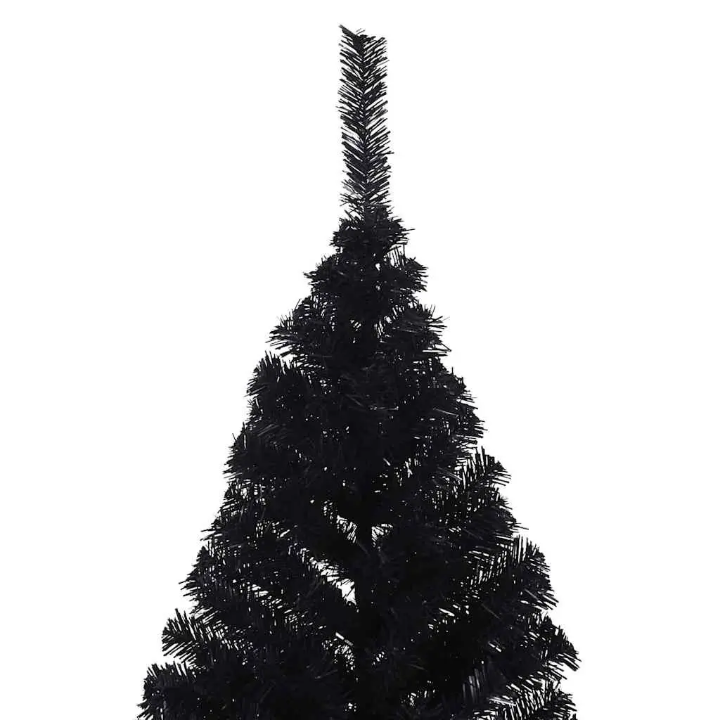 Artificial Half Christmas Tree Wall 180cm Black PVC Bushy Holiday Decor