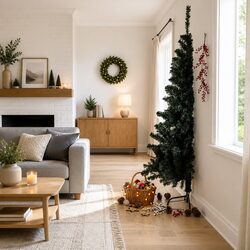 Specifications of the Black Half Christmas Tree with Stand 210 cm