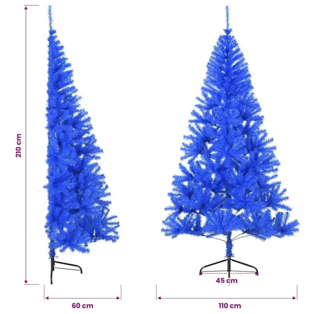 Artificial Half Christmas Tree Seasonal Holiday Decor Blue 210 cm