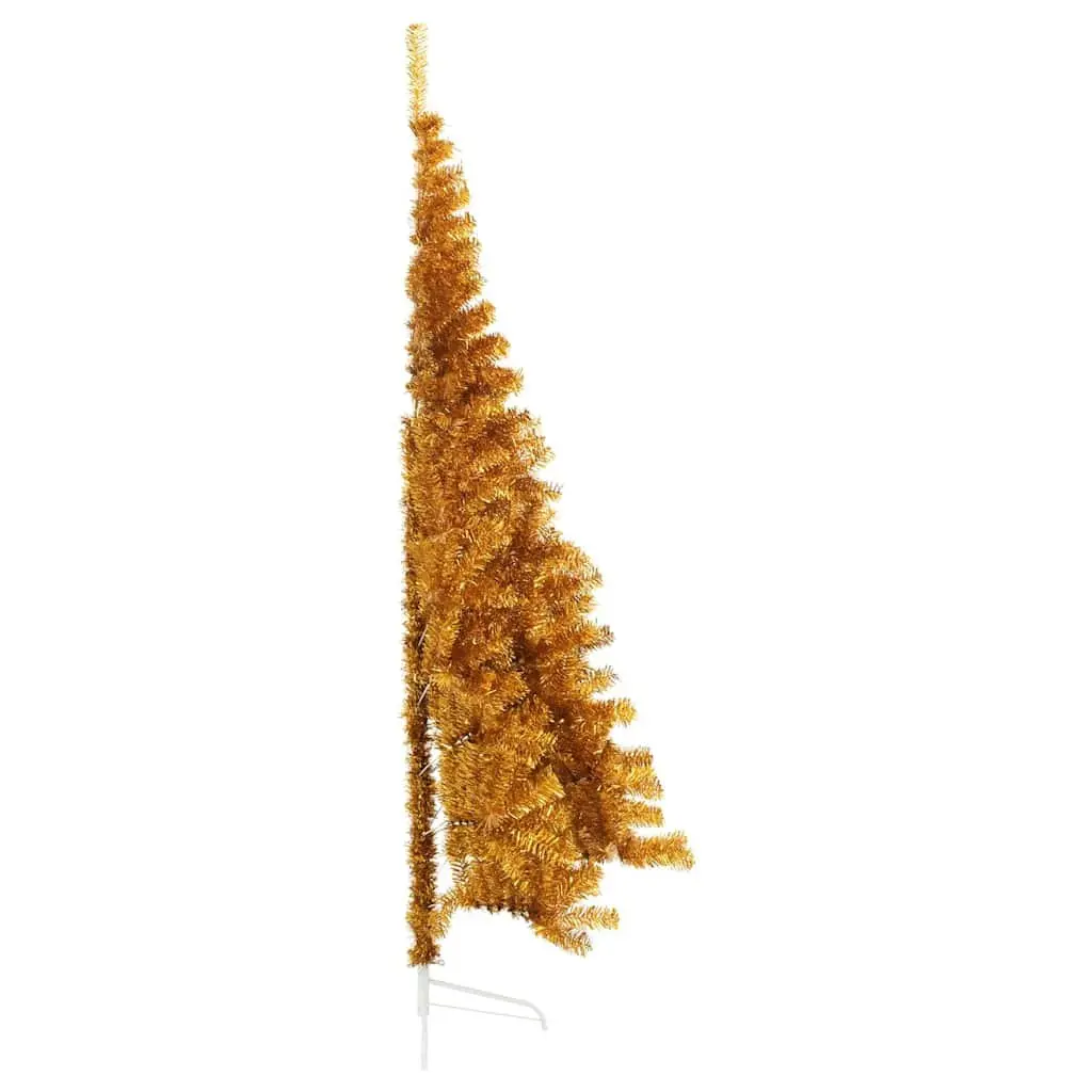 Half Christmas Tree 210cm Gold Artificial Bushy Holiday Decoration Wall Mount