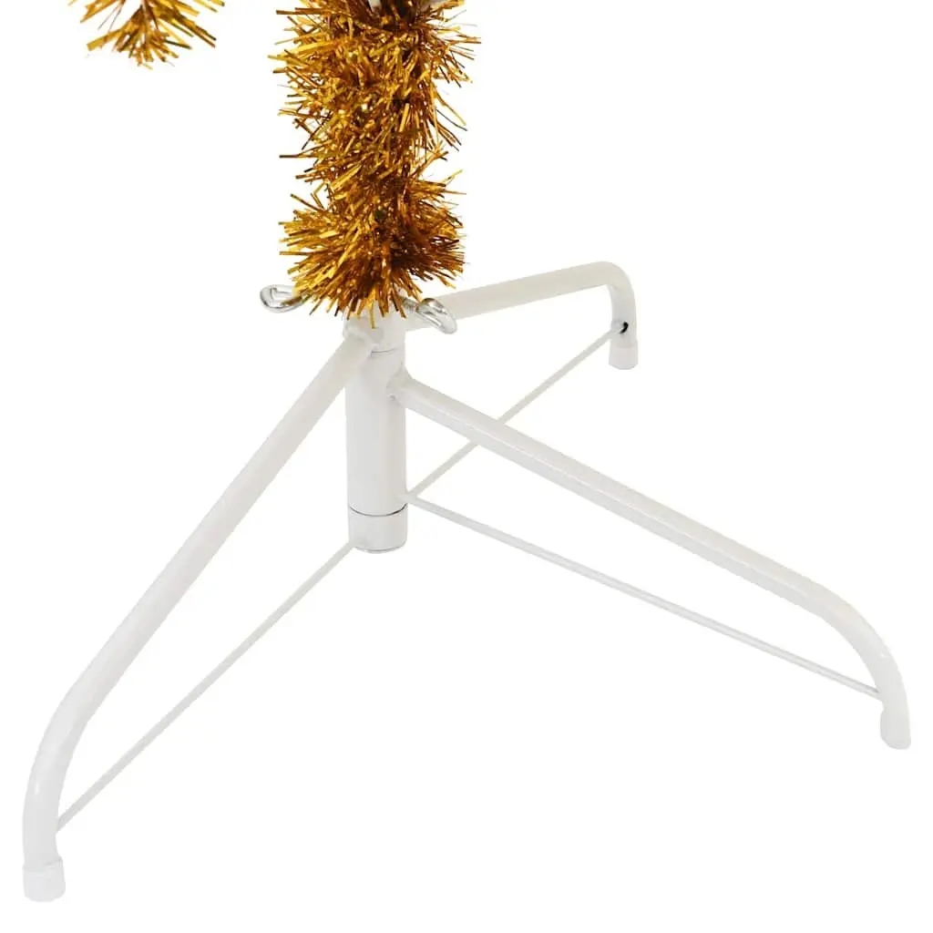 Half Christmas Tree 210cm Gold Artificial Bushy Holiday Decoration Wall Mount