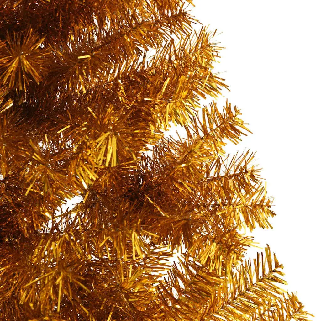 Half Christmas Tree 210cm Gold Artificial Bushy Holiday Decoration Wall Mount