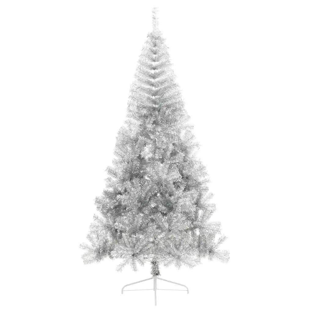 Half Christmas Tree Silver 210cm Home Seasonal Decoration