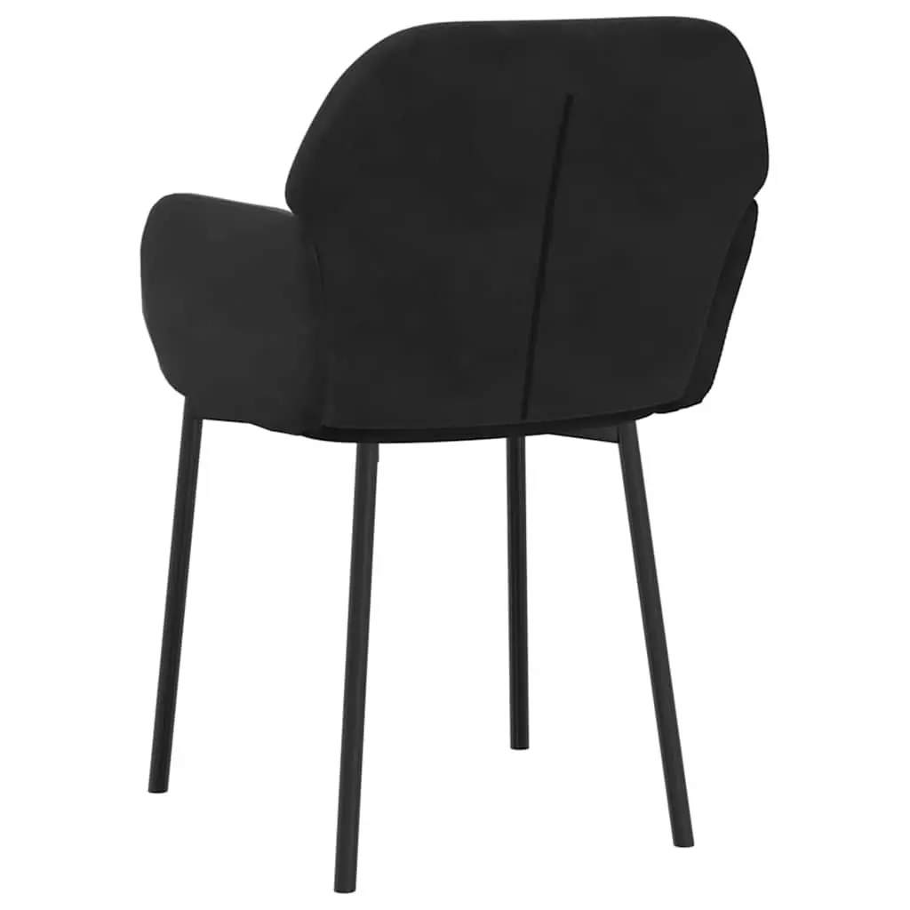 Dining Chairs 2 pcs Black Velvet Kitchen Seat Armrest Backrest Padded Foam
