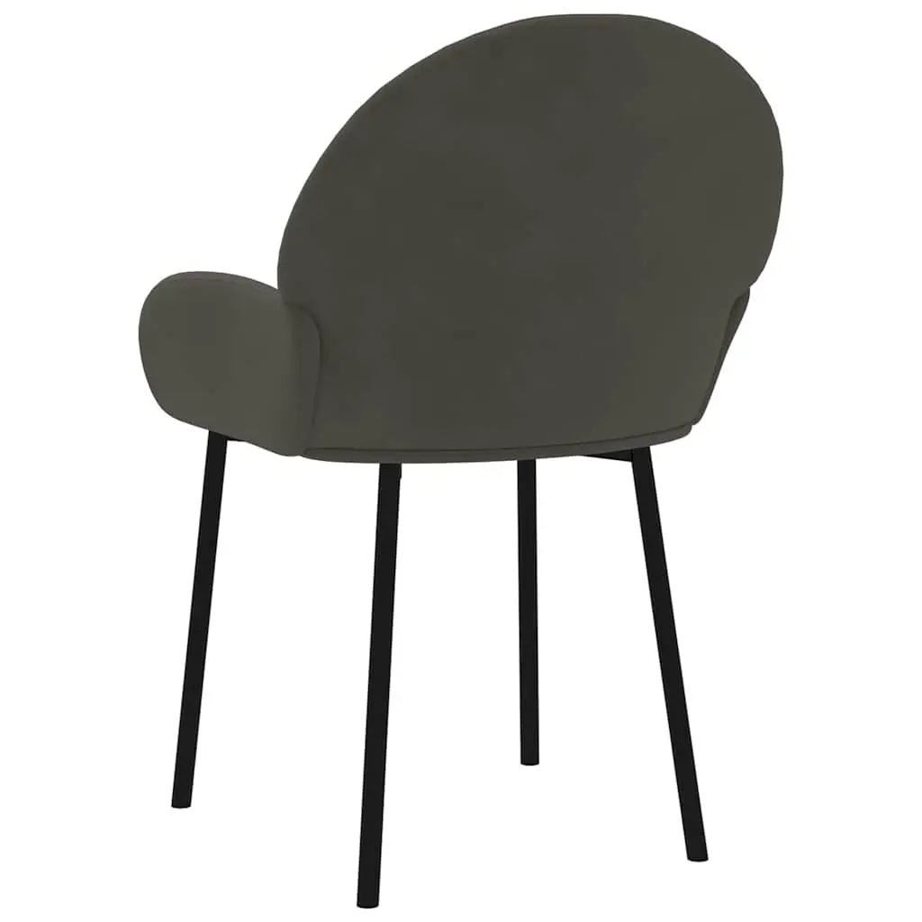 Dining Chairs Set of 2 Grey Velvet Kitchen Room Seating