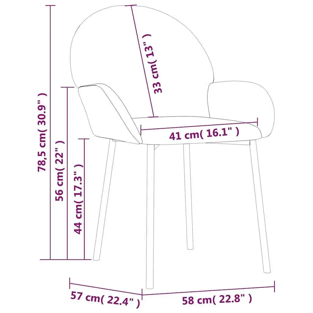 Dining Chairs Set of 2 Grey Velvet Kitchen Room Seating
