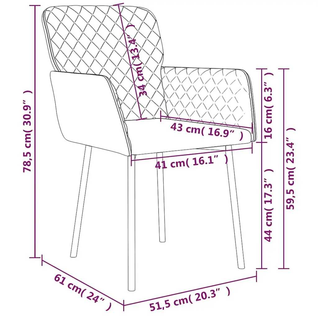 Dining Chairs 2 pcs Black Velvet Kitchen Seat Armrest Backrest Padded Comfort