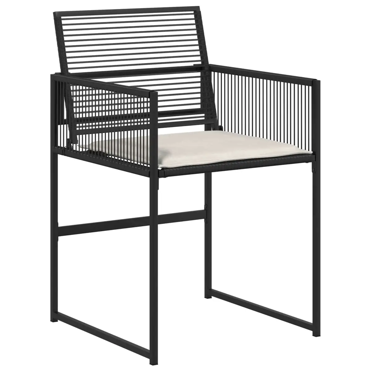 Outdoor Dining Set 5 Piece Black Poly Rattan Garden Furniture