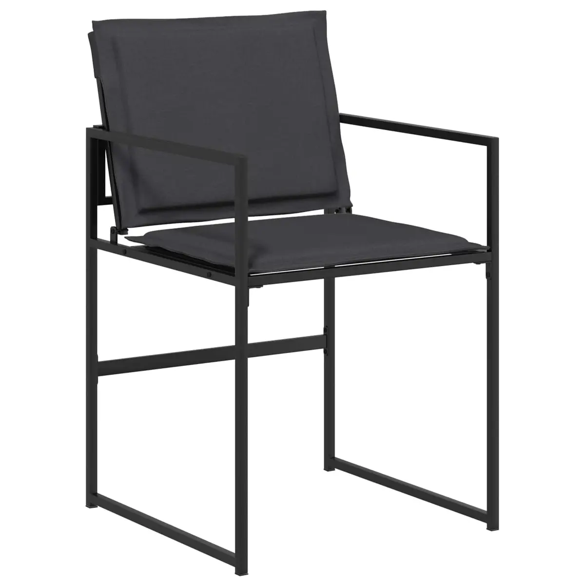 Outdoor Dining Set Garden Use 5 Piece Black Steel Frame Tempered Glass