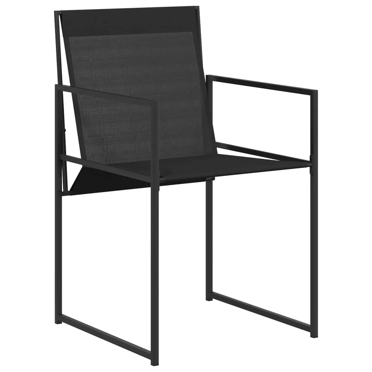 Outdoor Dining Set Patio Garden 5 Piece Black Textilene Steel Furniture