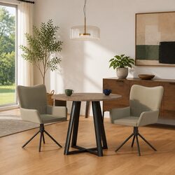 Specifications of Grey Velvet Swivel Dining Chairs, 2 Pieces