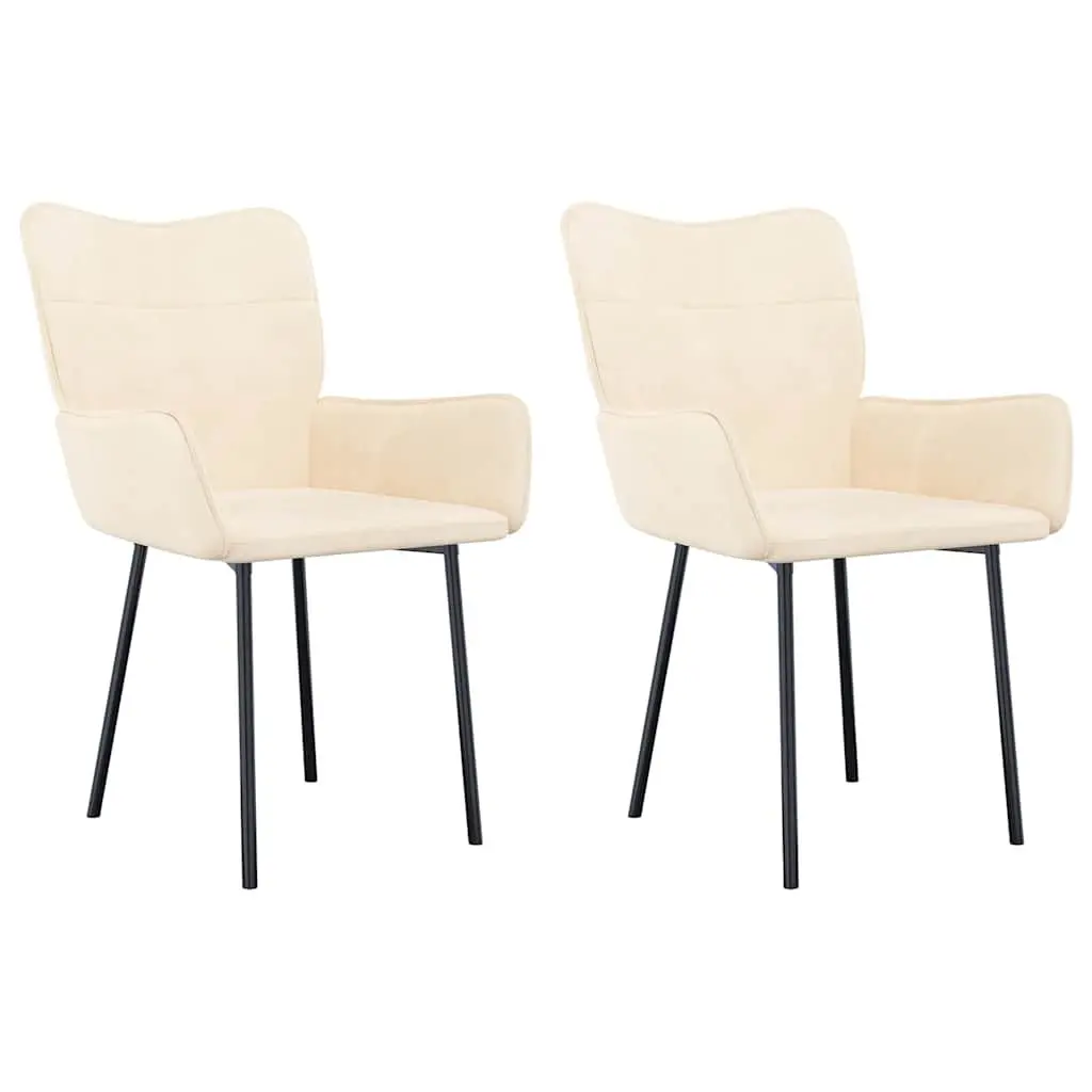 Dining Chairs Kitchen Living Room Cream Velvet 2 Piece