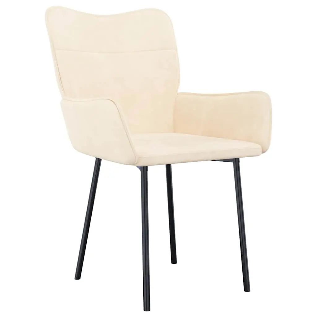 Dining Chairs Kitchen Living Room Cream Velvet 2 Piece