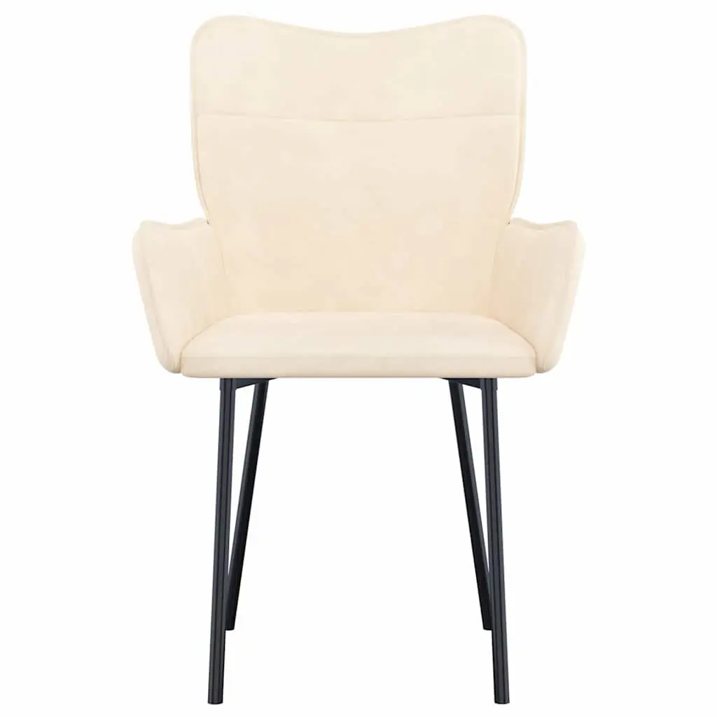 Dining Chairs Kitchen Living Room Cream Velvet 2 Piece