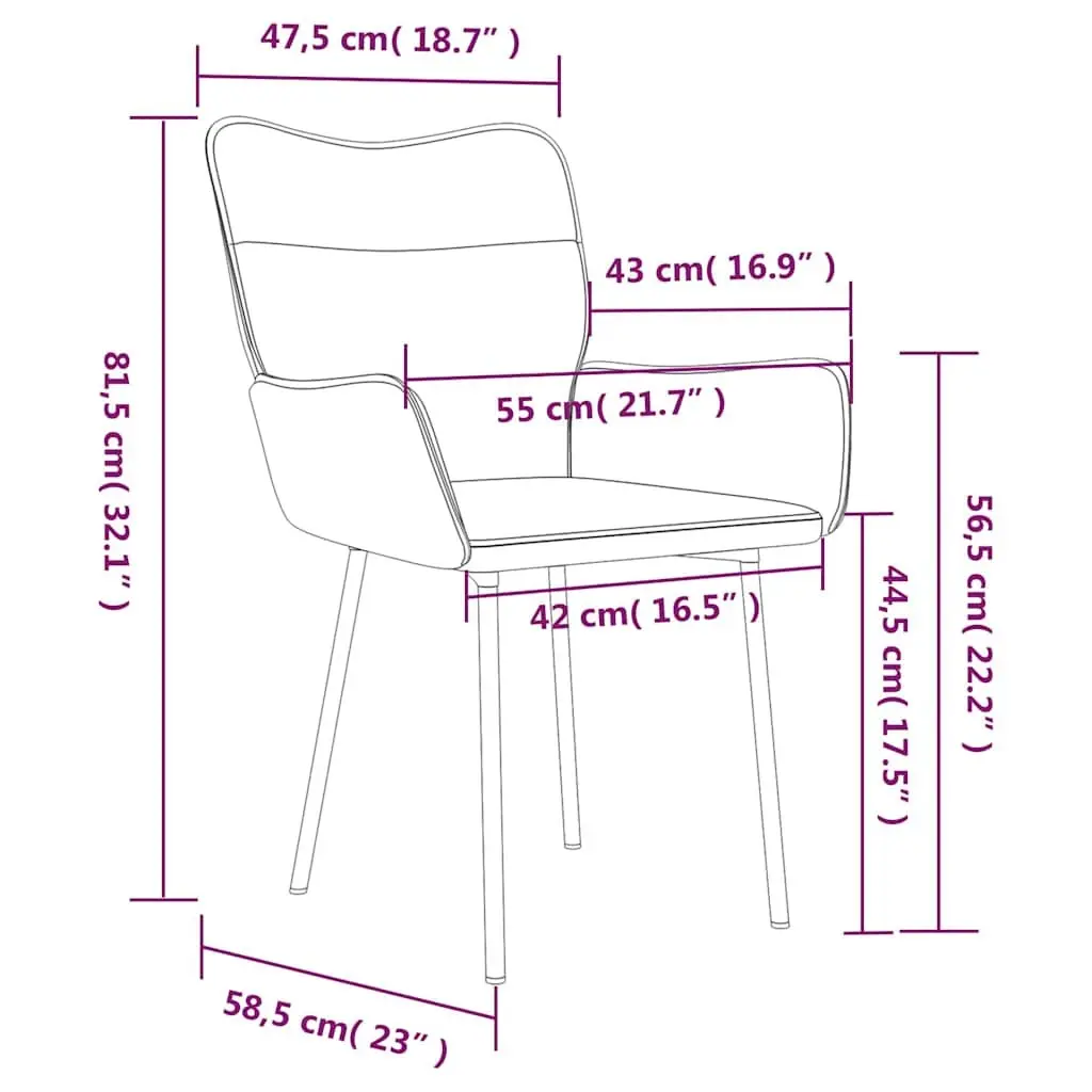 Dining Chairs Kitchen Living Room Cream Velvet 2 Piece