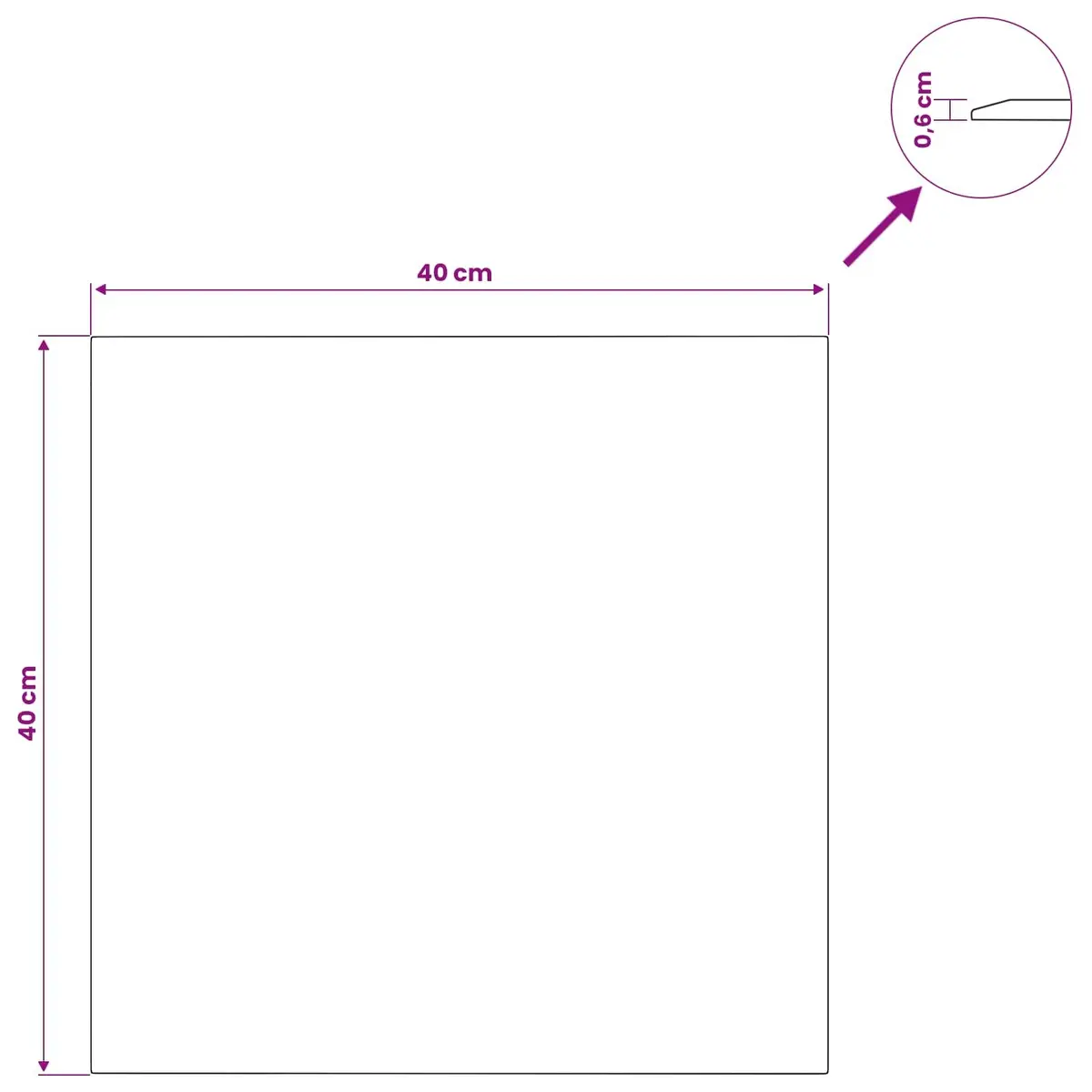 Tempered Glass Table Top for Dining Coffee Garden 40x40 cm Transparent Square