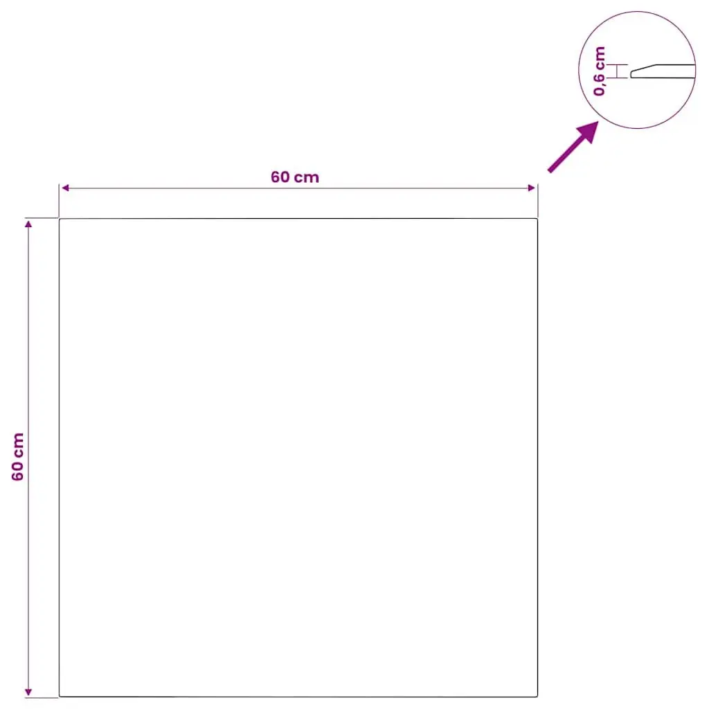 60x60 cm Tempered Glass Table Top