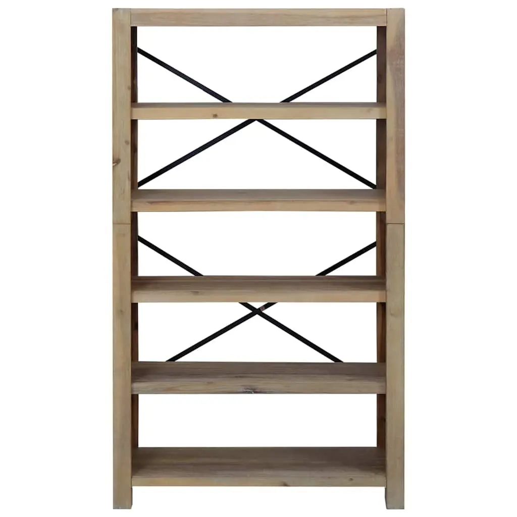 5-Tier Wooden Bookcase for Home 80x30x140cm Brown Shelving Storage Display Organiser