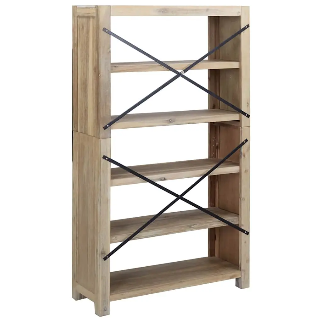 5-Tier Wooden Bookcase for Home 80x30x140cm Brown Shelving Storage Display Organiser