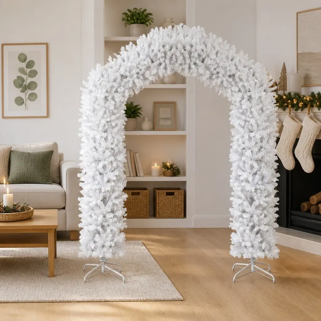 Christmas Tree Arch Indoor Outdoor 270 cm White Seasonal Decoration