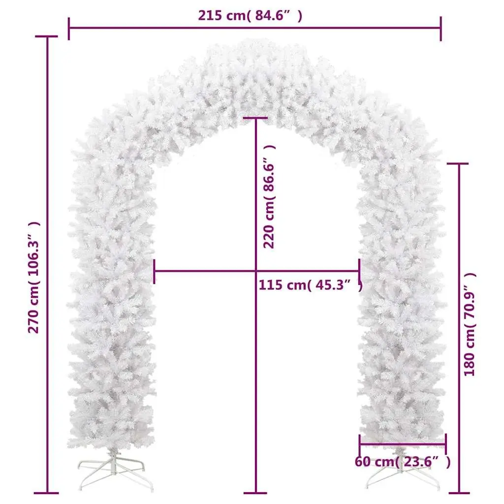 Christmas Tree Arch Indoor Outdoor 270 cm White Seasonal Decoration