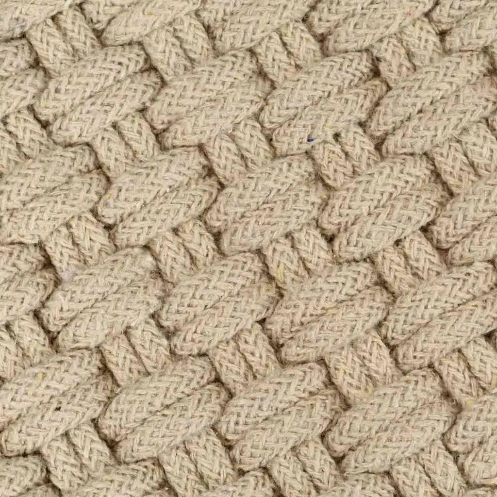 Cotton Rope Woven Rectangular Rug Natural Brown 120x180 cm Living Room Bedroom