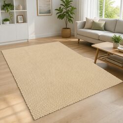 Cotton Rope Woven Rug Rectangular Brown 160x230 cm Natural Soft Floor Mat