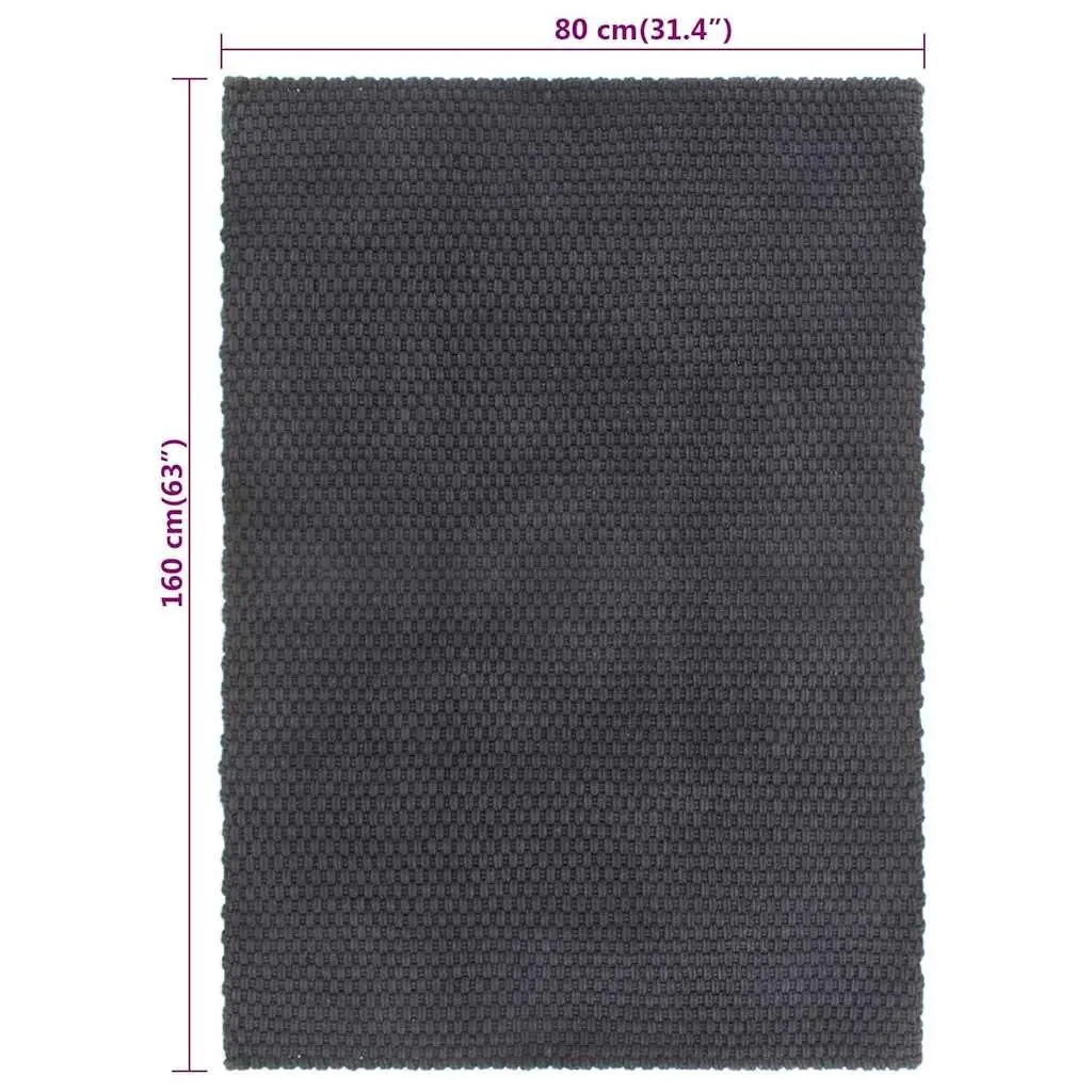Cotton Rope Rug 80x160 cm Anthracite