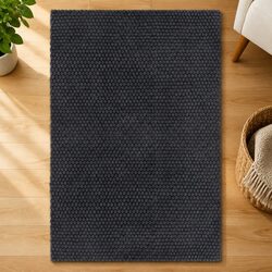 Cotton Rope Rug Rectangular Anthracite 180x250 cm Soft Woven Floor Mat Living