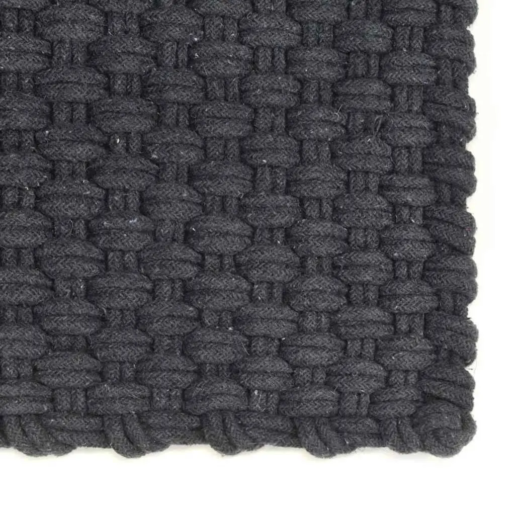 Cotton Rope Rug Rectangular Anthracite 180x250 cm Soft Woven Floor Mat Living