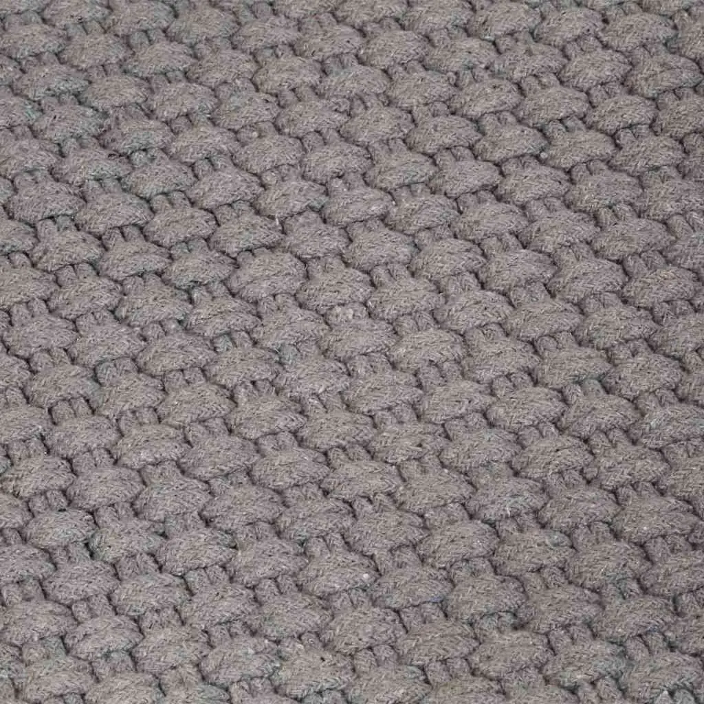 Grey Cotton Rectangular Rug 120x180 cm Rope Woven Decor Floor Protection Living