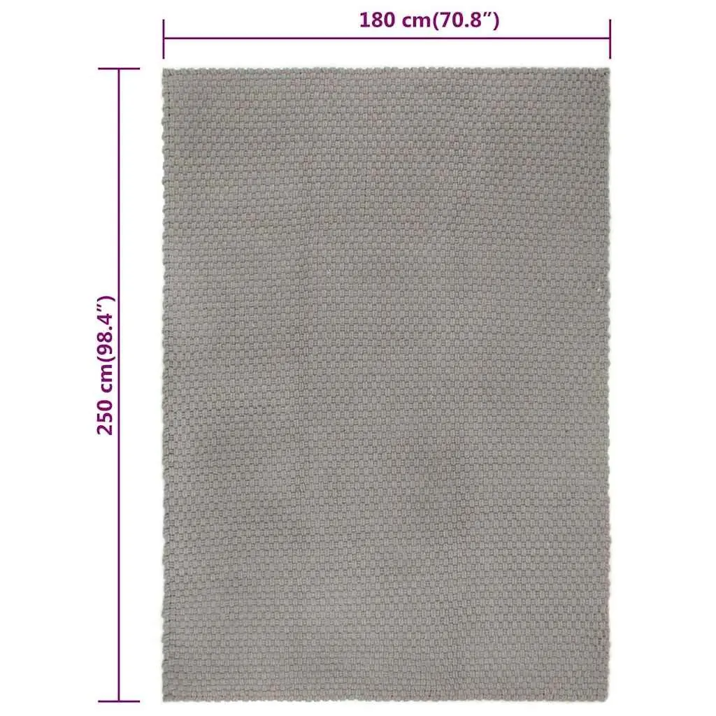 Cotton Rope Rug Living Room Bedroom Grey 180x250 cm